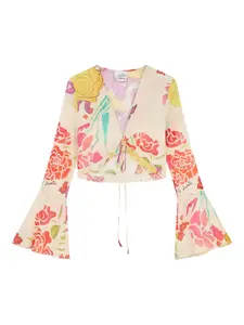 Укороченная блузка Flores Donde Esteban, нейтральный