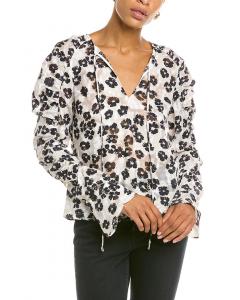 Ted Baker Топ с оборками и вырезом-замочной скважиной, серый