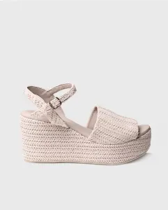 Женские босоножки на платформе из ткани с пряжкой Toni Pons, цвет Crudo