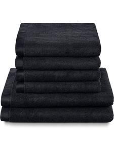 Herzbach home Полотенце 'Deep Black' в черном цвете