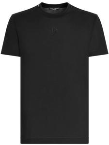 Dolce & Gabbana футболка с вышитым логотипом, черный