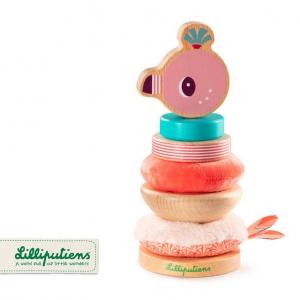 Lilliputiens, Пазл Деревянная пирамидка с мягкими элементами Пылающая Анаис