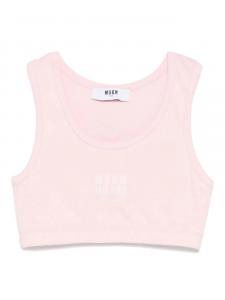 MSGM Kids топ с логотипом, розовый