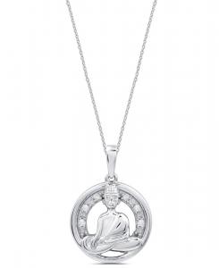 Подвеска в виде Будды с бриллиантами (1/10 карата) в оправе из стерлингового серебра Macy's, Silver