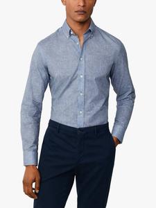 Футболка с цветочным принтом приталенного кроя Hackett London, Chambray Blue