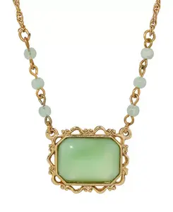 Ожерелье с подвеской из акриловых бусин лунного камня 2028, green