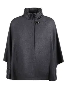 Шерстяная накидка с застёжкой-крючком Tod'S, серый