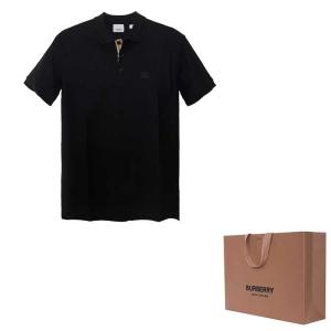 Хлопковая поло с коротким рукавом Burberry, черный + упаковка в подарочном пакете (включает подарочный пакет)