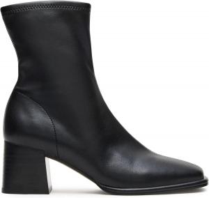 Женские ботильоны с квадратным носком, короткие ботинки GoGo с боковой молнией и массивным каблуком ZJGZF, Black