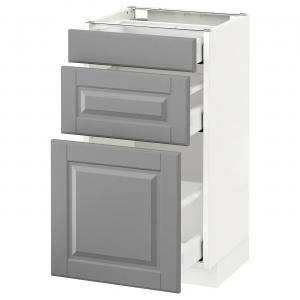 Тумба с 3 ящиками METOD IKEA, 40x37x70 см, цвет white maximera/bodbyn grey