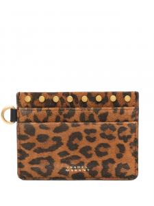 ISABEL MARANT картхолдер с леопардовым принтом, коричневый