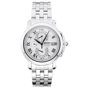 Premier 100m Water Resistant Quartz Movement Stainless Steel Strap Watch для мужчин SEIKO, белый