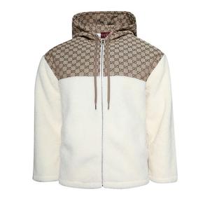 Куртка Gucci Intarsia Wool Fleece Zip Jacket White/Camel, белый