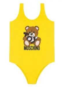 Купальник с принтом Teddy Bear Moschino Kids, желтый