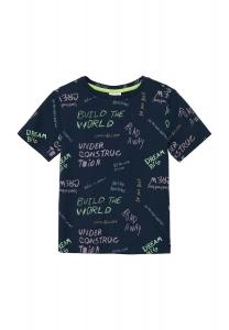 Футболка с принтом по всей поверхности, свободного кроя, детская S.Oliver, цвет 59a1 Blue