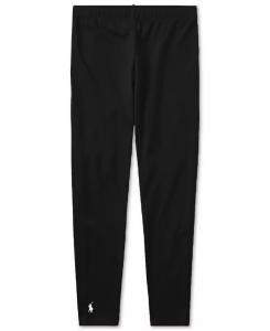 Леггинсы из эластичного хлопка с вышивкой «Пони» для больших девочек Polo Ralph Lauren, черный