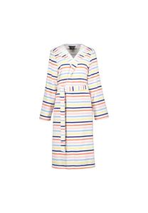 Халаты женские с капюшоном в полоску 3344 бело-разноцветные - 62 Cawö, мультиколор