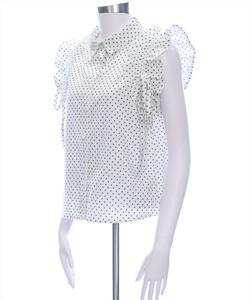 Блузка без рукавов с оборками из лент