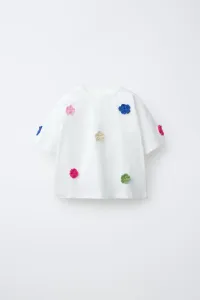 Zara Футболка с вязаным цветком