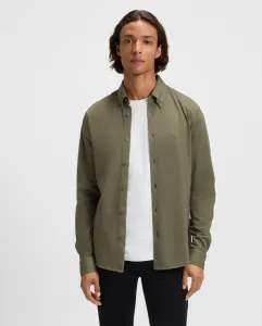 Мужская рубашка с длинным рукавом Boss, зеленый