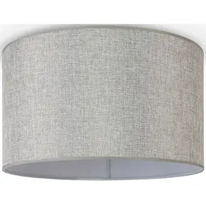 Потолочный светильник HUGO CANVAS UNI COLOR E27 для столовой с тканевым одноцветным абажуром из льна в скандинавском стиле Paco Home, серый