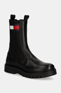 Кожаные ботинки челси TJW LONG CHELSEA BOOT Tommy Jeans, черный