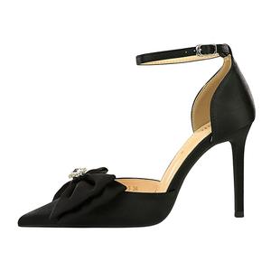 Женские туфли на высоком каблуке QITUMAUL, Black[Heel Height 10Cm]