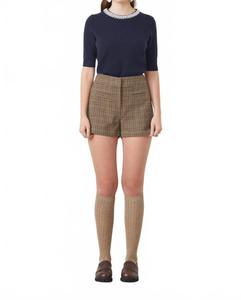 Свитер с короткими рукавами темно-синего цвета Suncoo, темно-синий