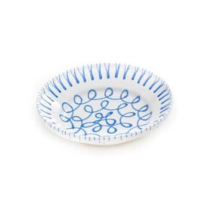 Миска-кольцо с голубым пламенем без ручки d: 28 см / высота: 6,6 см Gmundner Keramik, белый синий