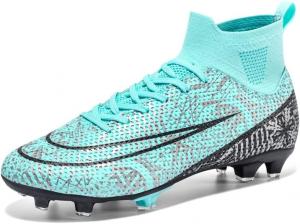 Мужские футбольные бутсы для зала и улицы, тренировочные спортивные кроссовки, профессиональные высокие футбольные ботинки, дышащие бутсы FG с шипами Generic, синий