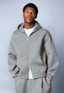 Толстовка на молнии с неопреновым эффектом Bershka, Dark Grey