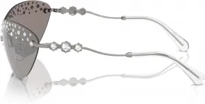 Женские прямоугольные солнцезащитные очки Swarovski SK7023, Gunmetal/Light Grey Mirrored Silver