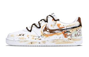 Court Vision 1 устойчивые к истиранию, легкие и дышащие низкие кроссовки для скейтбординга мужские white yellow brown Nike, Sunflower