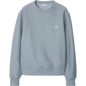 Хлопковый свитшот с вышитым логотипом Burberry, синий