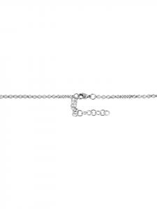 Adeliás Женское колье - цепочка якорного плетения из нержавеющей стали с кубическим цирконием, 65 см, серебро