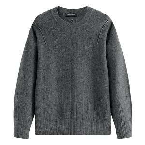 PEACEBIRD MEN Свитер мужской Cold Lava Gray 1 с круглой горловиной Moderate