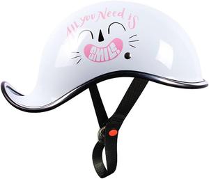 Шлем мотоциклетный SDFGDFD с принтом, белый