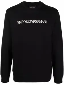 Толстовка с круглым вырезом и логотипом EMPORIO ARMANI, черный