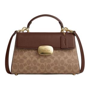 COACH Элайза искусственная кожа женская большая коричневая сумка через плечо, Chestnut