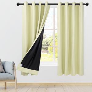 PiccoCasa 2-панельные водонепроницаемые 100% плотные шторы для спальни бежевого цвета 52 x 63 дюйма, цвет Beige