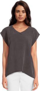 Топ Mod-o-doc Cap Sleeve V-neck Long Tank, цвет Washed Ebony