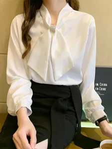 Блузка квадратной формы с бантом. Женские топы Doux Belle, цвет White