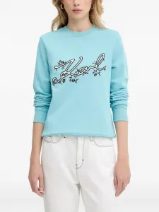 Толстовка с цветочной вышивкой KARL LAGERFELD, синий