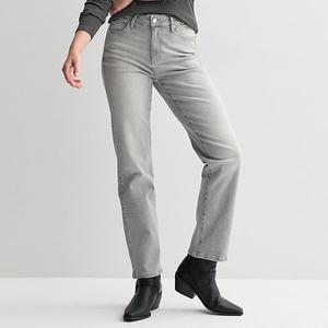 Женские джинсы с высокой посадкой и прямыми штанинами Sonoma Goods For Life, Light Grey Wash