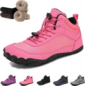 Зимняя обувь для походов Barefoot для женщин, водонепроницаемые зимние снежные ботинки, удобные походные ботинки, теплые ботильоны Generic, Pink 45