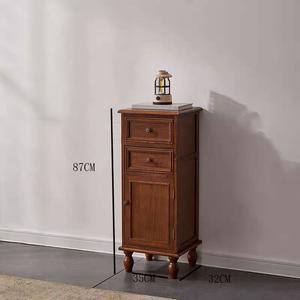 Zhuohe Комод 40х30х80 см угловой для гостиной из массива дерева, 4 ящика, 15 отделений, цвет ivory white