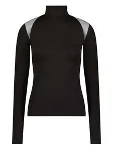 Топ Maria с высоким воротником и сетчатой вставкой Marcella, черный