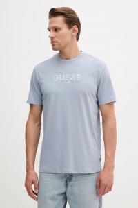 Хлопковая футболка Guess, синий