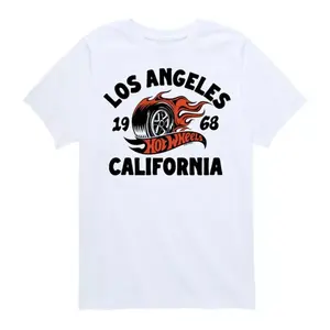 Футболка с рисунком Лос-Анджелеса 1968 года для мальчиков 8-20 лет Hot Wheels, белый