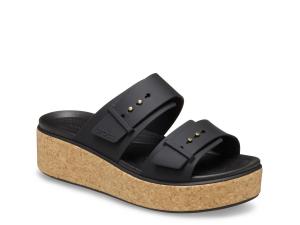 Сандалии Crocs Brooklyn Cork Buckle Wedge Sandal - Women's, черный